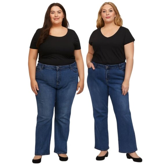 2 PAIRS Jeans Fashion Bug Denim Pants Women's WOMAN'S Plus Size 24 W - Picture 1 of 16